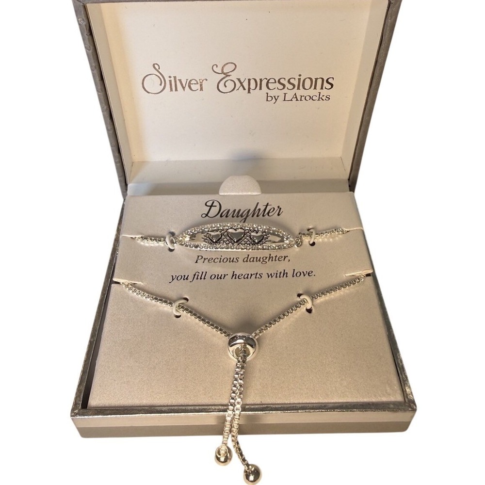 Silver Expressions by LArocks Silver Daughter Lariat‎ Bracelet Women Gift Family